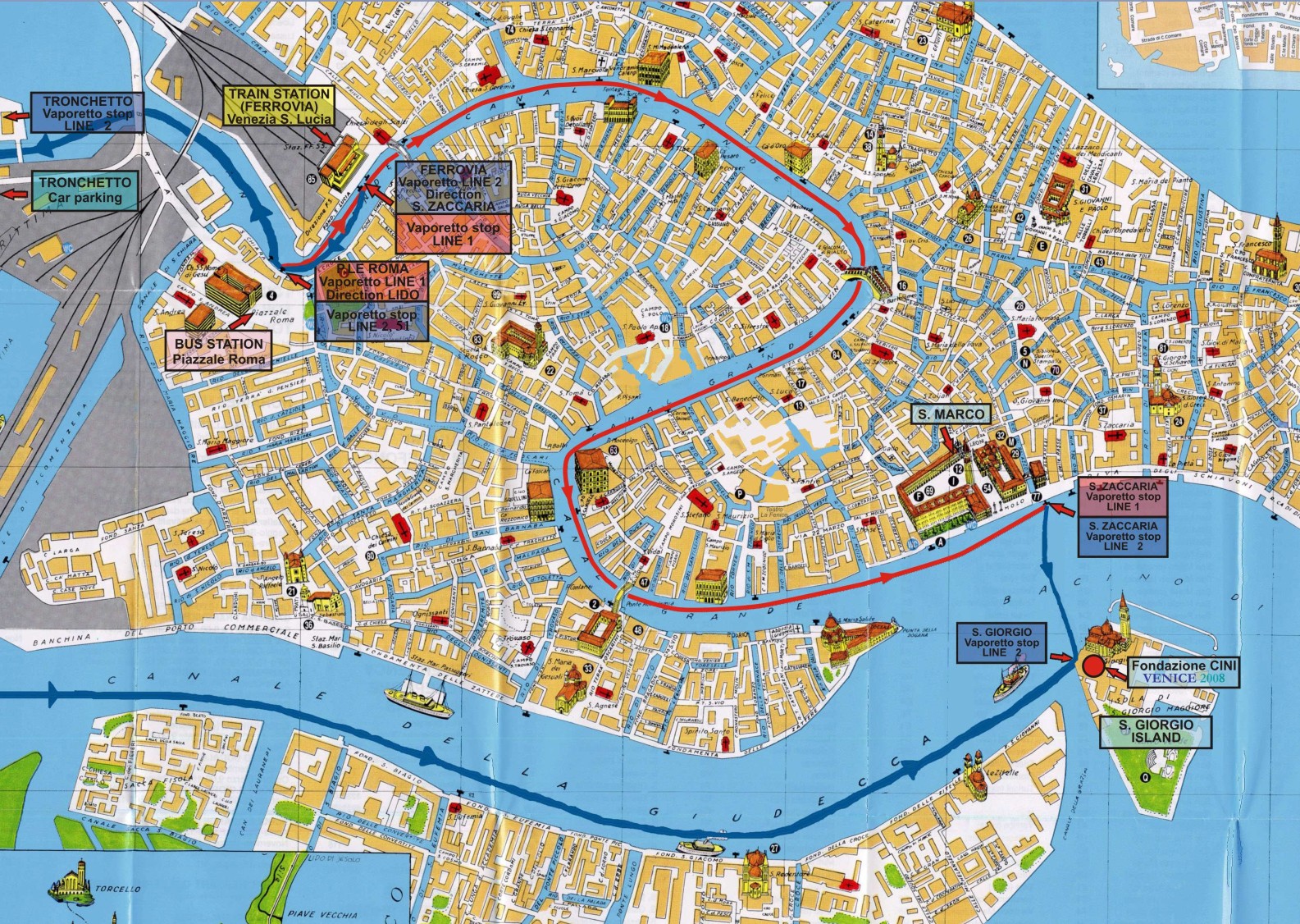 Venezia Centro Storico Mappa Cartina D Quadro Moderno Map Chart | My ...